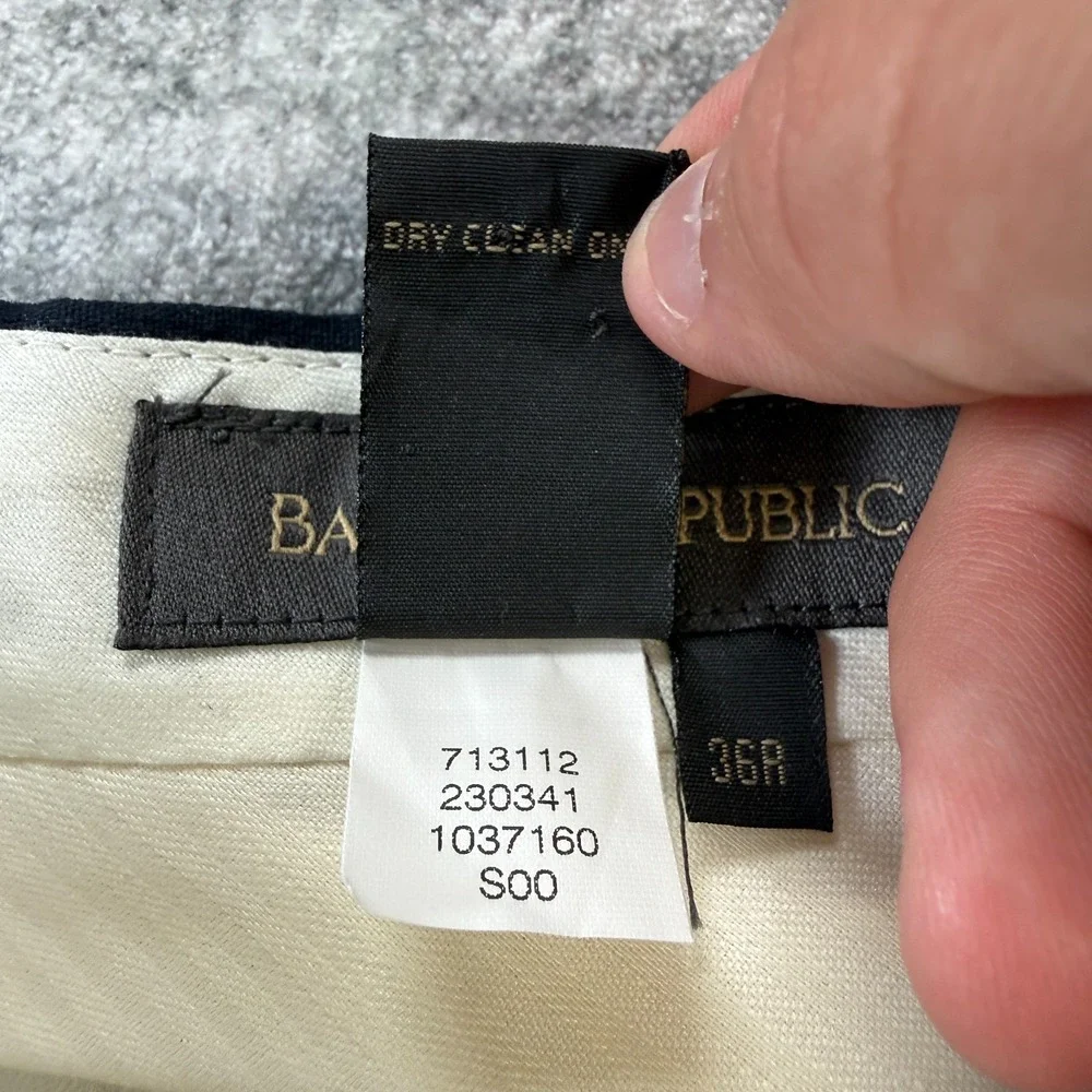 VTG Banana Republic Linen Dress Pants Mens 36 Navy Blue Suit Trousers Italy Y2K